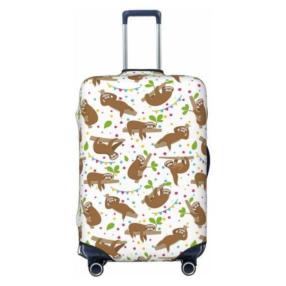 Lsque Cute Sloth Printed Luggage Cover, Travel Luggage Protector,Scratch and Dirt Resistant, Fits 18-32 Inch Luggage - Small