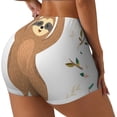 thumbnail image 1 of Lsque Cute Sloth In Yoga Pose Tree Pattern High Waisted Biker Shorts for Women-Tummy Control Fitness Athletic Workout Running Yoga Gym Shorts,Moisture-Wicking-XX-Large, 1 of 9