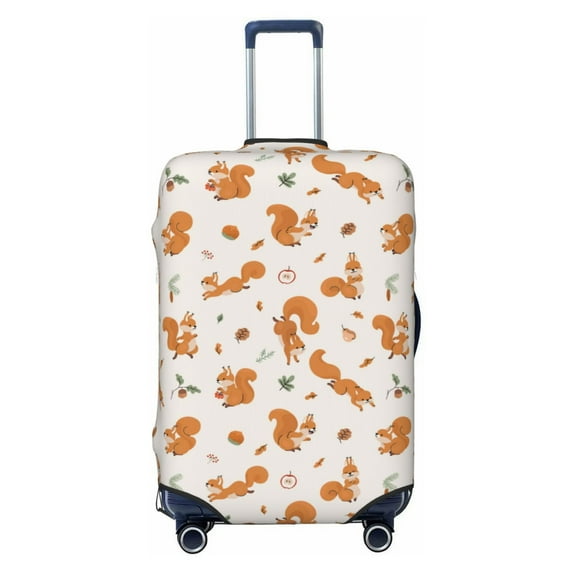 Lsque Cute Squirrel Fall Printed Luggage Cover, Travel Luggage Protector,Scratch and Dirt Resistant, Fits 18-32 Inch Luggage - Large