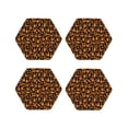 thumbnail image 1 of Lsque Cute Squirrel Pattern 4" Drink Coasters Set of 4, PVC Leather Absorbent Coasters, Table Coaster Set Decorative Coffee Cup Coasters Housewarming Gift -Hexagon, 1 of 6