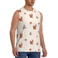 thumbnail image 1 of Lsque Cute Squirrel Print Men's Cotton Blend Sleeveless Muscle Shirts (S-3XL)- Moisture Wicking, Odor Protection, UPF 30+,XX-Large, 1 of 8