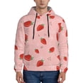 thumbnail image 1 of Lsque Cute Strawberry C Pattern Casual Men's Hoodie,Hooded Sweatshirt with Kangaroo Pocket,Pullover Hoodie-Large, 1 of 7