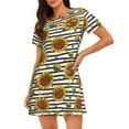 thumbnail image 1 of Lsque Cute Sunflowers Pattern Nightgowns for Women Sleep Shirts Short Sleeve Nightshirt Pullover Nightdress Soft Sleepwear Relaxed Fit Nightdress, 1 of 6