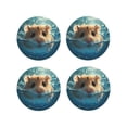 thumbnail image 1 of Lsque Cute Swimming Guinea Pig Pattern 4" Drink Coasters Set of 4, PVC Leather Absorbent Coasters, Table Coaster Set Decorative Coffee Cup Coasters Housewarming Gift -Round Shape, 1 of 6