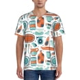 thumbnail image 1 of Lsque Cute Tableware Pattern Mens Polo Golf Shirts Funny Graphics Shorts Sleeve Button Shirts Baseball T-shirt-XX-Large, 1 of 7