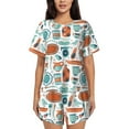 thumbnail image 1 of Lsque Cute Tableware Women's Short-Sleeved Pajama Set - 2 Piece Soft and Lightweight Sleepwear Set-Large, 1 of 9