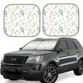 thumbnail image 1 of Lsque Cute Tennis Rackets 2 PCS Windshield Sun Shade | CarFoldable Window Covers | Car Accessories Reflect UV for Universal Cars SUV Truck | Large, 1 of 7