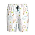 thumbnail image 1 of Lsque Cute Tennis Rackets Mens Sleep Pajama Shorts,Short Pajama Pants, Cotton Ultra-Soft Knit-Large, 1 of 9