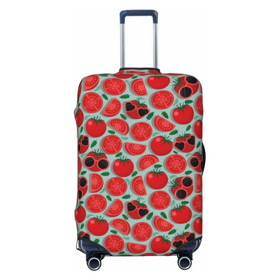 Lsque Cute Tomato Printed Luggage Cover, Travel Luggage Protector,Scratch and Dirt Resistant, Fits 18-32 Inch Luggage - Large