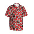 thumbnail image 1 of Lsque Cute Tomato pattern Hawaiian Shirt for Men, Unisex Summer Beach Casual Short Sleeve Button Down Shirts-Small, 1 of 9