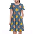 thumbnail image 1 of Lsque Cute Turtle Print Women's Casual Dress T-Shirt Summer Short Sleeve Scoop Neck Swing Dresses, 1 of 6