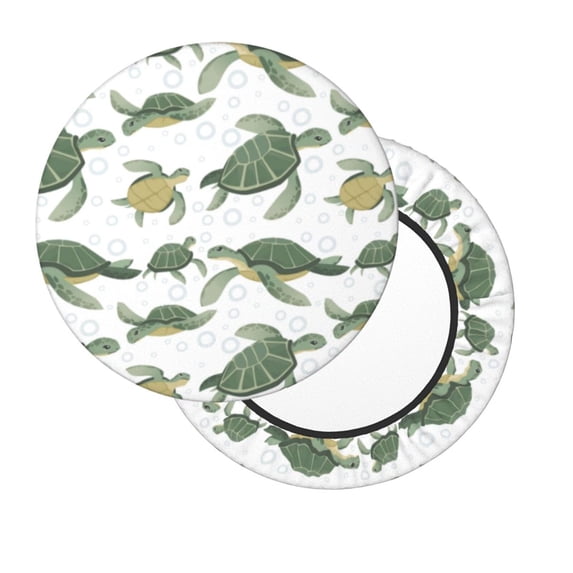 Lsque Cute Turtle Round Bar chair cushion covers Velvet Fabric Premium Comfort Protects from Scratches and Stains for 14-17 Inch Chair- 12 inch