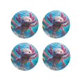 thumbnail image 1 of Lsque Cute Underwater Axolotl Pattern 4" Drink Coasters Set of 4, PVC Leather Absorbent Coasters, Table Coaster Set Decorative Coffee Cup Coasters Housewarming Gift -Round Shape, 1 of 6