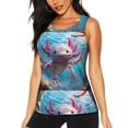 thumbnail image 1 of Lsque Cute Underwater Axolotl Printed Workout Tank Tops for Women, Athletic Sports Tank Tops, Compression Sleeveless Dry Fit Shirts,Sleeveless Yoga Shirt-Large, 1 of 9