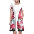 thumbnail image 1 of Lsque Cute Valentine's Gnomes Print Women's Casual Dress T-Shirt Summer Short Sleeve Scoop Neck Swing Dresses, 1 of 6