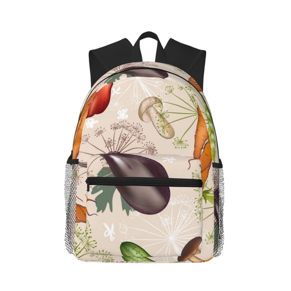 Lsque Cute Vegetables Classic Casual Backpack - Large Capacity Water-Resistant Backpack for School, Work, Travel, and Outdoor Activities