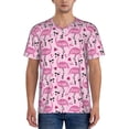 thumbnail image 1 of Lsque Cute Watermelon Flamingo Pattern Mens Polo Golf Shirts Funny Graphics Shorts Sleeve Button Shirts Baseball T-shirt-Medium, 1 of 7