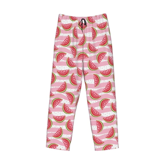 Lsque Cute Watermelon Print Men's Pajama Pants, Lounge Pant - Comfortable Home Wear,Elastic Waistband, Stylish Design-XX-Large