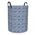 thumbnail image 1 of Lsque Cute Whale pattern Laundry Hamper Basket, Tall Woven Rope Hamper Basket for Clothes, Lightweight Storage Basket, Collapsible Waterproof-Small, 1 of 8