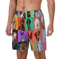 thumbnail image 1 of Lsque Cute doggies Pattern Swim Trunks- Bathing Suit Compression Liner - Beach Swim Shorts Swimwear - (S-3XL) - Stretch Quick Dry-Large, 1 of 6