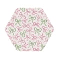 thumbnail image 1 of Lsque Cute ribbons set Pattern 4" Drink Coasters Set of 6, Leather Absorbent Coasters, Table Coaster Set Decorative Coffee Cup Coasters Housewarming Gift,Hexagon, 1 of 7