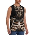 thumbnail image 1 of Lsque Cyber Skeleton With Tattoos Print Men's Cotton Blend Sleeveless Muscle Shirts (S-3XL)- Moisture Wicking, Odor Protection, UPF 30+,Medium, 1 of 8