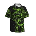 thumbnail image 1 of Lsque DINOSAUR IN SPACE pattern Hawaiian Shirt for Men, Unisex Summer Beach Casual Short Sleeve Button Down Shirts-Large, 1 of 9