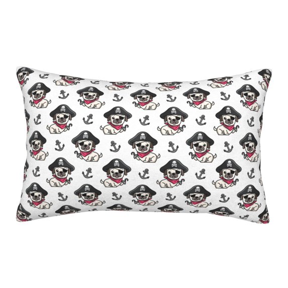 Lsque DOG IS WEARING PIRATE COSTUME Pattern Pillow Case – Soft & Cozy Throw Pillow Cover, Hypoallergenic Cushion Case for Sleeping Women with Envelope Closure-16"x24"