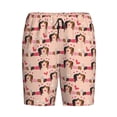thumbnail image 1 of Lsque Dachshund Couple Mens Sleep Pajama Shorts,Short Pajama Pants, Cotton Ultra-Soft Knit-Medium, 1 of 9