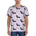 thumbnail image 1 of Lsque Dachshund Dog Pattern Mens Polo Golf Shirts Funny Graphics Shorts Sleeve Button Shirts Baseball T-shirt-3X-Large, 1 of 7