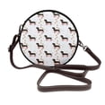 thumbnail image 1 of Lsque Dachshund Dog Pattern Shoulder Bag – Microfiber Leather Crossbody with Detachable Strap & Handle Ring, Waterproof & Durable, Elegant Everyday Carry, 1 of 5