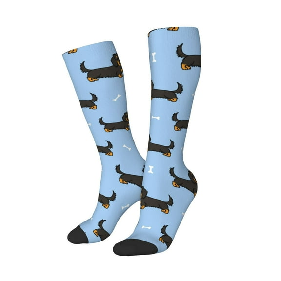 Lsque Dachshund Dog Printed Crew Socks Men's Women's LightWeight Thin Casual Calf Socks ,Knee High Socks,Cotton Socks