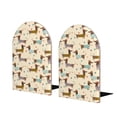 thumbnail image 1 of Lsque Dachshund Dog Printed Wood Bookends,Non-Skid Bookend for Shelves,Heavy Duty Support Bookends,Non-Slip Foam Pads for Office, Home, and Library,1 Pair, 1 of 8