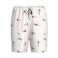 thumbnail image 1 of Lsque Dachshund Dog Puppy Mens Sleep Pajama Shorts,Short Pajama Pants, Cotton Ultra-Soft Knit-Small, 1 of 9