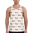 thumbnail image 1 of Lsque Dachshund Dog Puppy Pattern Mens Tank Tops Muscle Athletic Quick Dry Sleeveless Workout Fitness T Shirts Beach Tank Top, Loose-fit Sleeveless Shirt for Men-Medium, 1 of 7