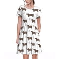 thumbnail image 1 of Lsque Dachshund Dog Puppy Print Women's Casual Dress T-Shirt Summer Short Sleeve Scoop Neck Swing Dresses, 1 of 6