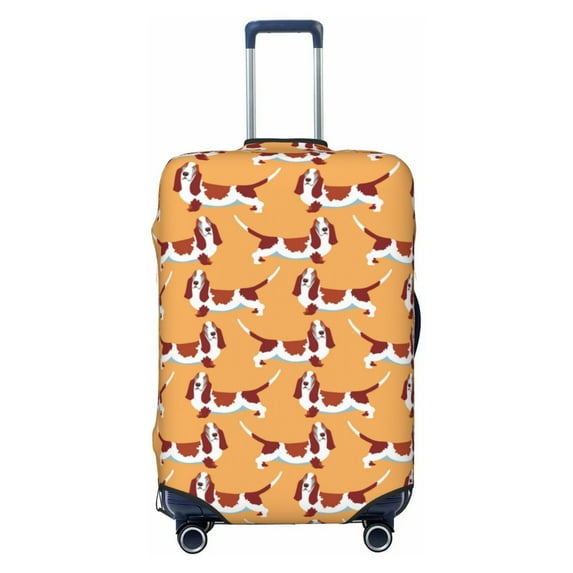 Lsque Dachshund Dog Puppy Printed Luggage Cover, Travel Luggage Protector,Scratch and Dirt Resistant, Fits 18-32 Inch Luggage - X-Large
