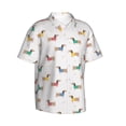 thumbnail image 1 of Lsque Dachshund Dog Puppy pattern Hawaiian Shirt for Men, Unisex Summer Beach Casual Short Sleeve Button Down Shirts-XX-Large, 1 of 9