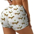 thumbnail image 1 of Lsque Dachshund Going To Play Tennis Pattern High Waisted Biker Shorts for Women-Tummy Control Fitness Athletic Workout Running Yoga Gym Shorts,Moisture-Wicking-Small, 1 of 9