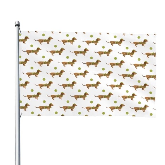 Lsque Dachshund Going To Play Tennis Pattern Flag,Dachshund Going To Play Tennis Printed Garden Flag 48 x 72 in - Double Sided Small Flags for Yard