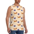 thumbnail image 1 of Lsque Dachshund Print Men's Cotton Blend Sleeveless Muscle Shirts (S-3XL)- Moisture Wicking, Odor Protection, UPF 30+,X-Large, 1 of 8