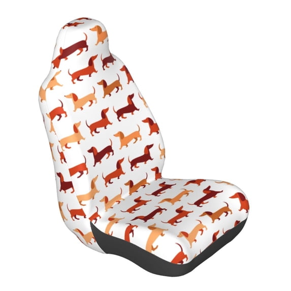 Lsque Dachshund Walking Pattern Car Seat Covers for Front Seats , Waterproof Seat Covers for Cars, Sporty Front Seat Covers,Car Seat Cover Protector Front Seats