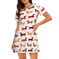 thumbnail image 1 of Lsque Dachshund Walking Pattern Nightgowns for Women Sleep Shirts Short Sleeve Nightshirt Pullover Nightdress Soft Sleepwear Relaxed Fit Nightdress, 1 of 6