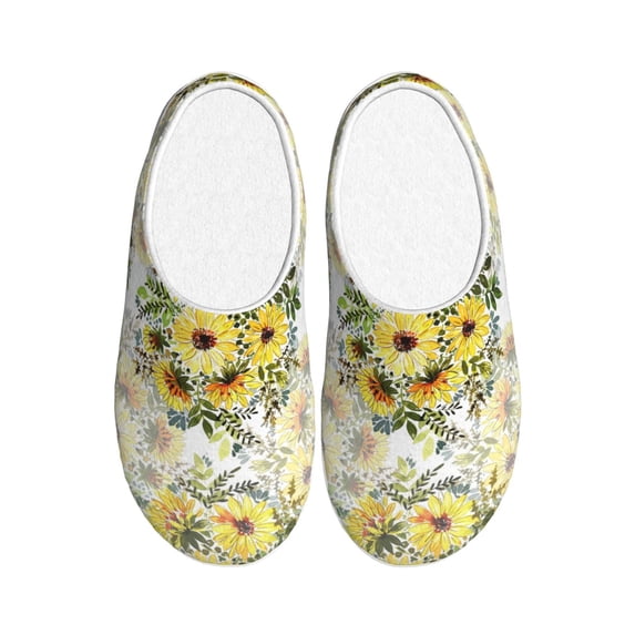 Lsque Daisies And Wildflowers Pattern Womens Comfort Cotton on Scuff With Memory Foam and Anti-skid Sole Slipper-40/41