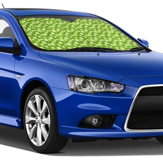 Lsque Daisies Flowers Car Windshield Sun Shade | Accordion Folding Style Auto Shade for Car Truck SUV Van | Blocks UV Rays Sun Visor Protector | Medium