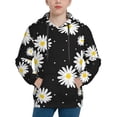 thumbnail image 1 of Lsque Daisies Flowers Patten Youth Hoodie Sweatshirt Pullover with Kangaroo Pocket Boys and Girls Hoodie Warm Hoodie for Kids-Medium, 1 of 6