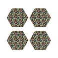 thumbnail image 1 of Lsque Daisies Flowers Pattern 4" Drink Coasters Set of 4, PVC Leather Absorbent Coasters, Table Coaster Set Decorative Coffee Cup Coasters Housewarming Gift -Hexagon, 1 of 6