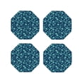 thumbnail image 1 of Lsque Daisies Flowers Pattern 4" Drink Coasters Set of 4, PVC Leather Absorbent Coasters, Table Coaster Set Decorative Coffee Cup Coasters Housewarming Gift -Octagon, 1 of 6