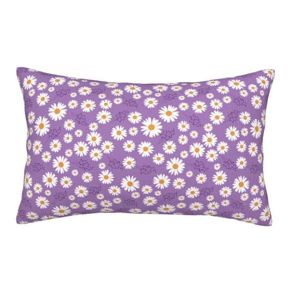 Lsque Daisies Flowers Pattern Pillow Case – Soft & Cozy Throw Pillow Cover, Hypoallergenic Cushion Case for Sleeping Women with Envelope Closure-16"x24"
