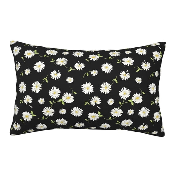 Lsque Daisies Flowers Pattern Pillow Case – Soft & Cozy Throw Pillow Cover, Hypoallergenic Cushion Case for Sleeping Women with Envelope Closure-20"x30"